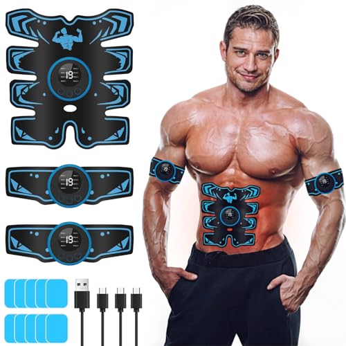 Ceinture Abdominale EMS - Electrostimulateur Musculaire pour Abdomen/Bras/Jambes