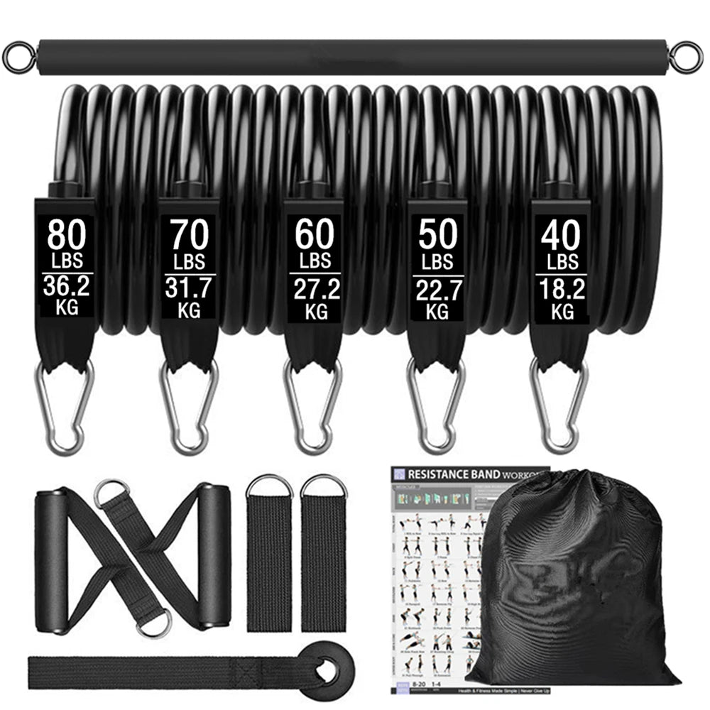 Barre d'entraînement - ensemble de bandes de résistance - corde de traction - extenseur d'entraînement