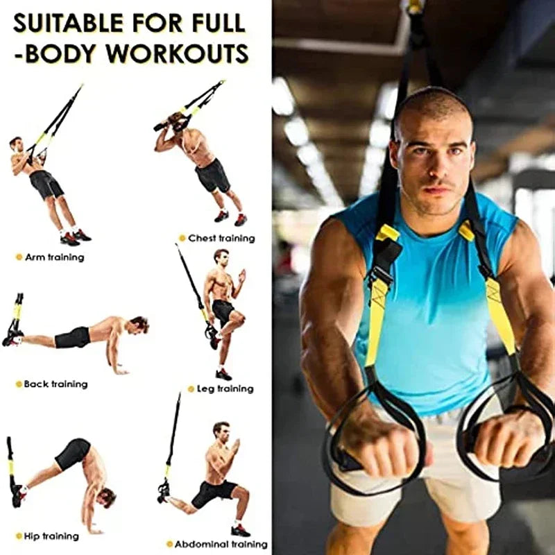 New 1 Set Suspension Training Strap Fitness Strength Power Suspension Trainer Yoga Strap Wall Mount Professional Trx Tensioner